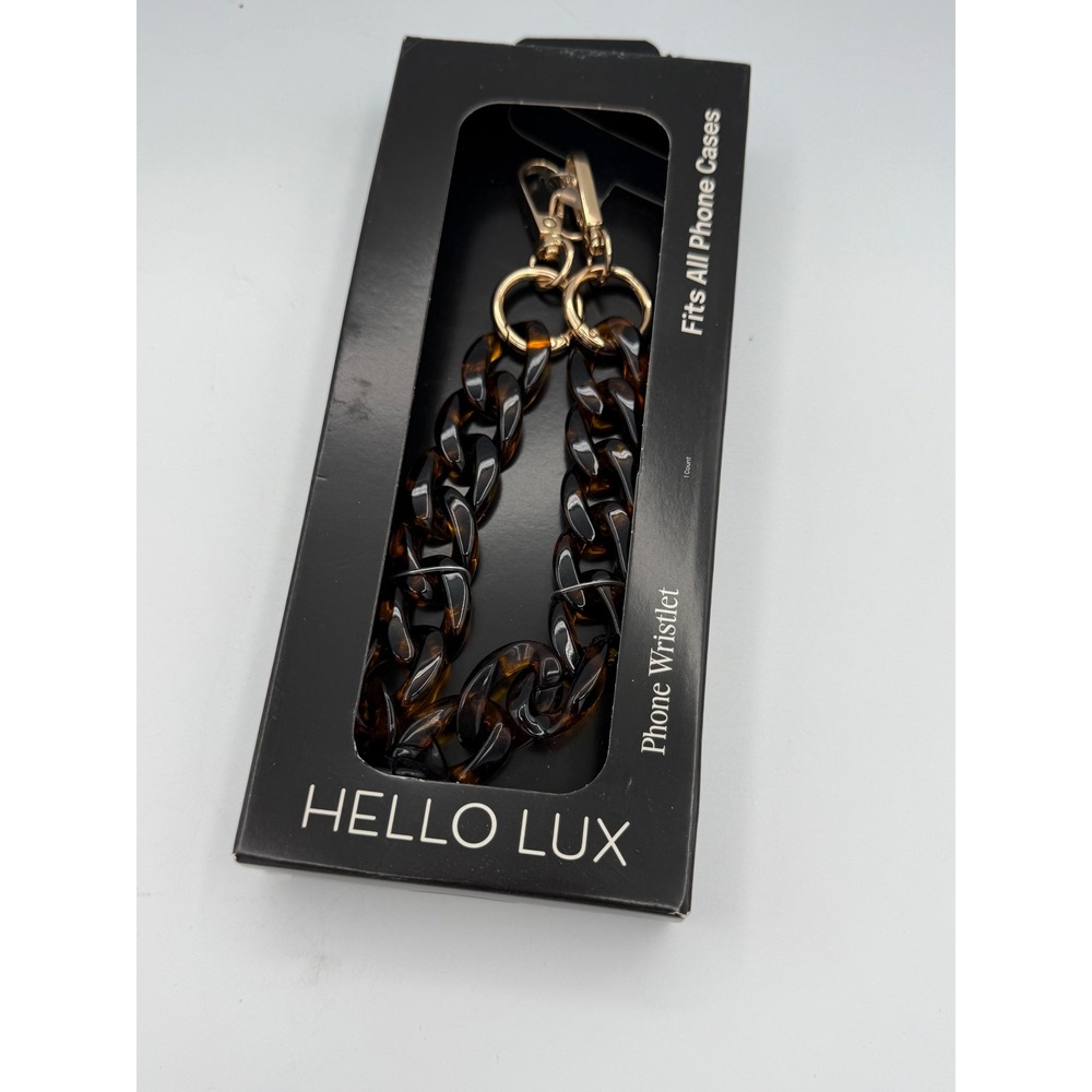 Hello Lux Phone Wristlet Unisex OS Tortoise New Resin Link Chain Universal